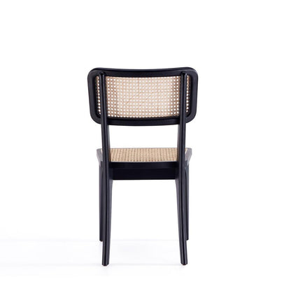 Manhattan Comfort - Giverny Dining Chair with American Ash Wood Legs in Black and Natural Cane - Set of 4 - 2-DCCA04-BK veiw 5