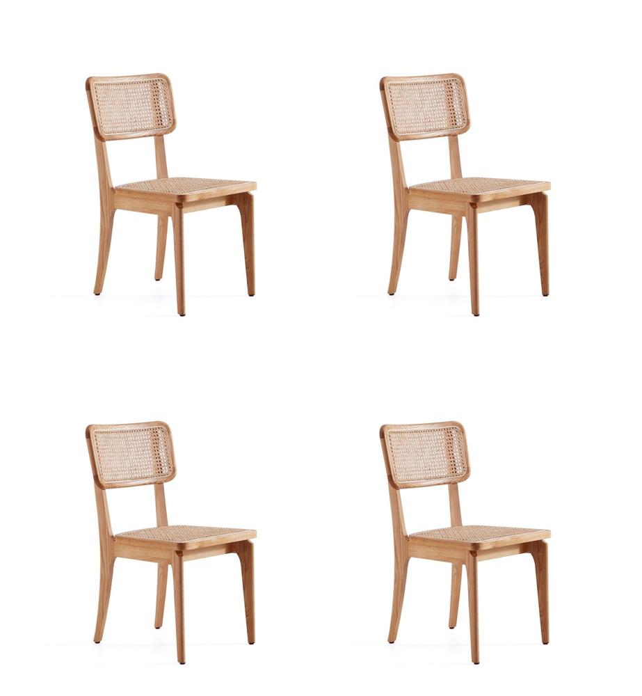 Manhattan Comfort - Giverny Dining Chair with American Ash Wood Legs in Nature - Set of 4 - 2-DCCA04-NA veiw 1