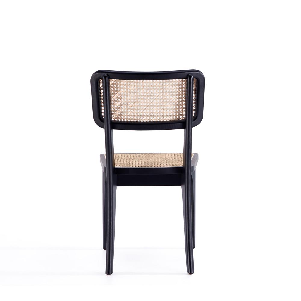 Manhattan Comfort - Giverny Dining Chair with American Ash Wood Legs in Black and Natural Cane - Set of 2 - DCCA04-BK veiw 5