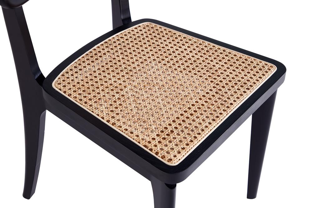 Manhattan Comfort - Giverny Dining Chair with American Ash Wood Legs in Black and Natural Cane - Set of 2 - DCCA04-BK veiw 8