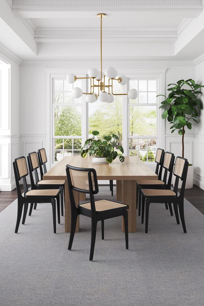 Manhattan Comfort - Giverny Dining Chair with American Ash Wood Legs in Black and Natural Cane - Set of 2 - DCCA04-BK veiw 9