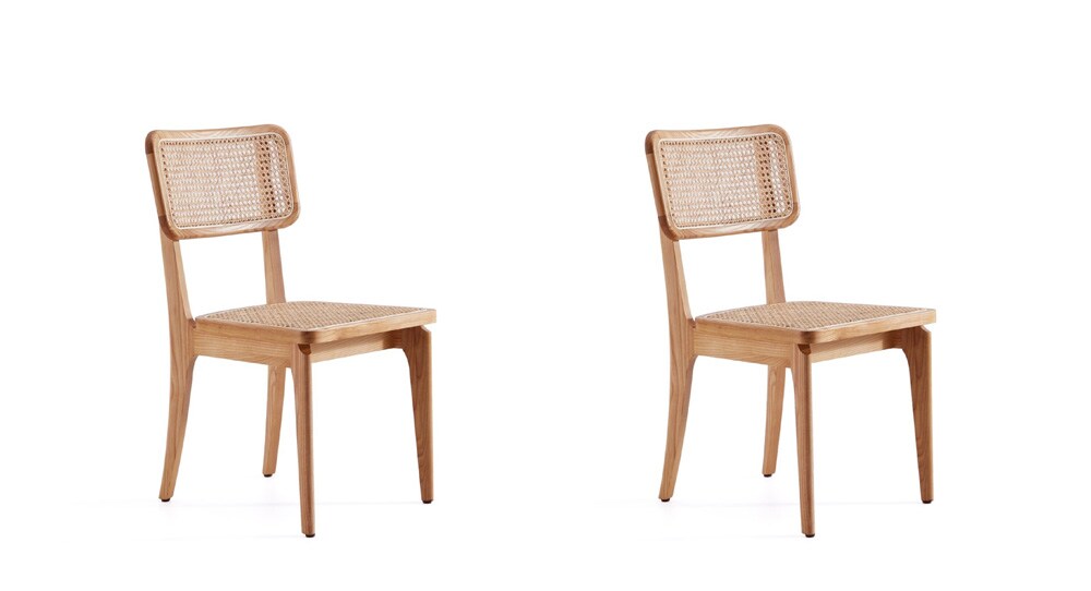 Manhattan Comfort - Giverny Dining Chair with American Ash Wood Legs in Nature - Set of 2 - DCCA04-NA veiw 1