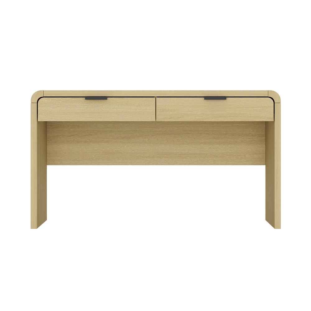 Manhattan Comfort - Grace 54 Home Office Desk with 2 Drawers in Natural Oak and Black - DK001-NO veiw 1