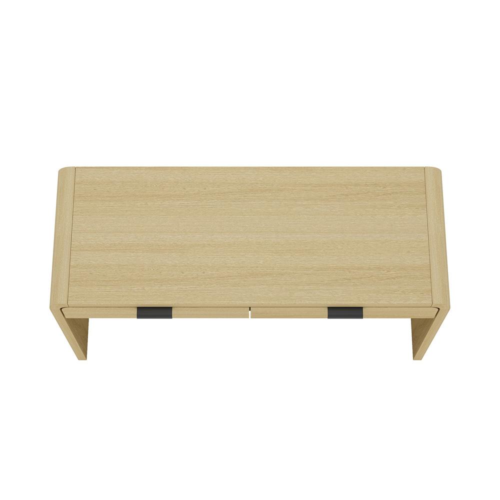 Manhattan Comfort - Grace 54 Home Office Desk with 2 Drawers in Natural Oak and Black - DK001-NO veiw 3