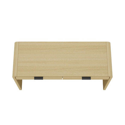 Manhattan Comfort - Grace 54 Home Office Desk with 2 Drawers in Natural Oak and Black - DK001-NO veiw 3