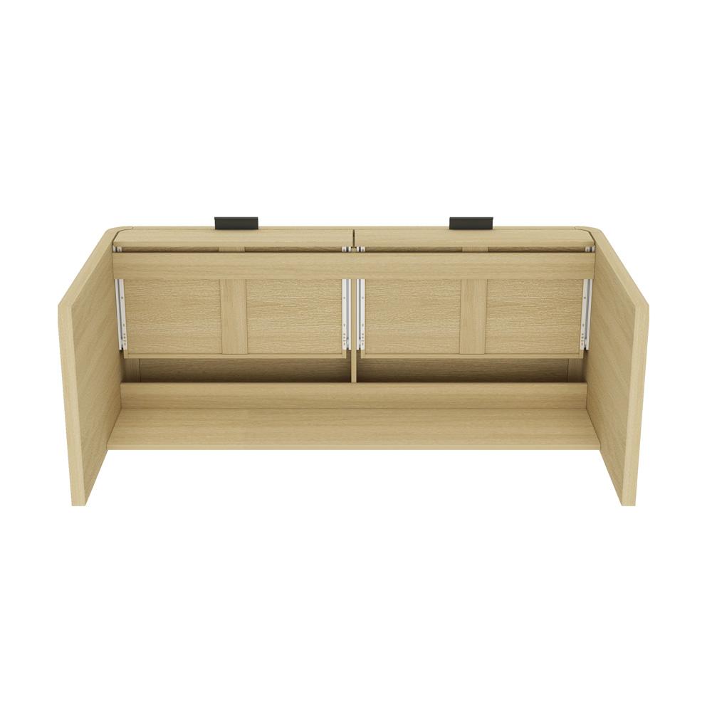 Manhattan Comfort - Grace 54 Home Office Desk with 2 Drawers in Natural Oak and Black - DK001-NO veiw 5