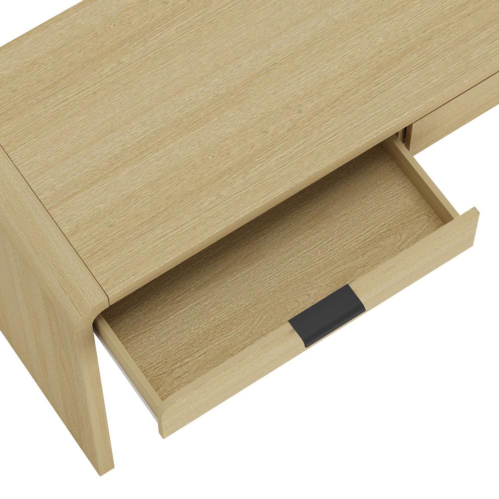 Manhattan Comfort - Grace 54 Home Office Desk with 2 Drawers in Natural Oak and Black - DK001-NO veiw 6