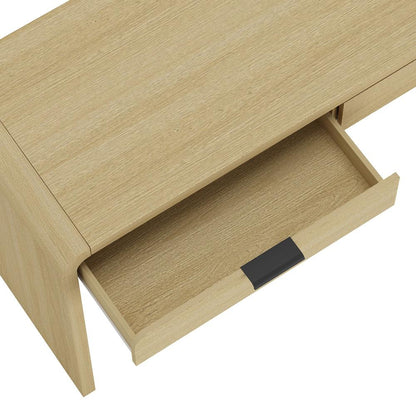 Manhattan Comfort - Grace 54 Home Office Desk with 2 Drawers in Natural Oak and Black - DK001-NO veiw 6