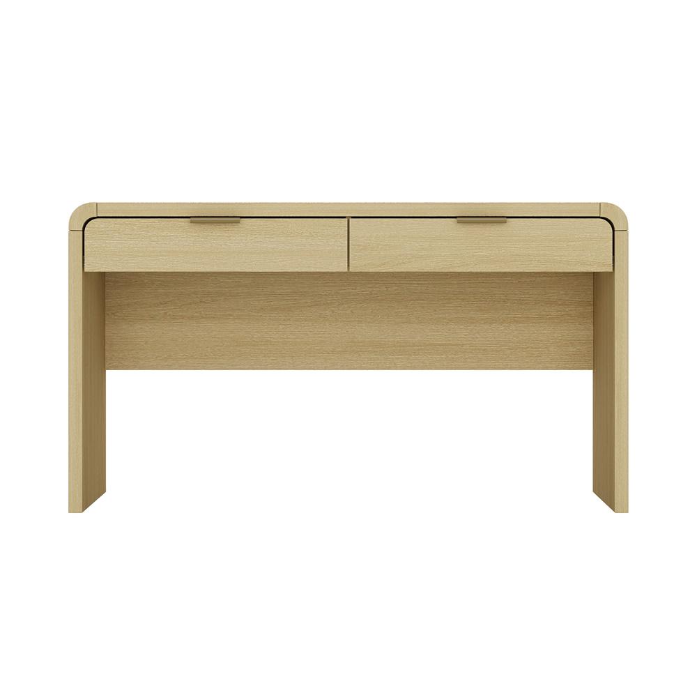 Manhattan Comfort - Grace 54 Home Office Desk with 2 Drawers in Natural Oak and Gold - DK001-GNO veiw 1