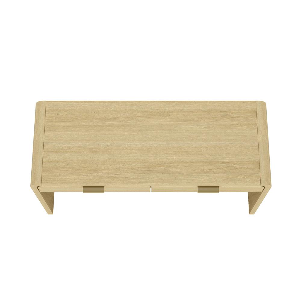 Manhattan Comfort - Grace 54 Home Office Desk with 2 Drawers in Natural Oak and Gold - DK001-GNO veiw 3