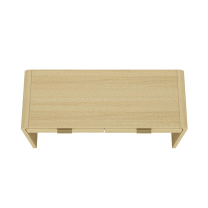 Manhattan Comfort - Grace 54 Home Office Desk with 2 Drawers in Natural Oak and Gold - DK001-GNO veiw 3