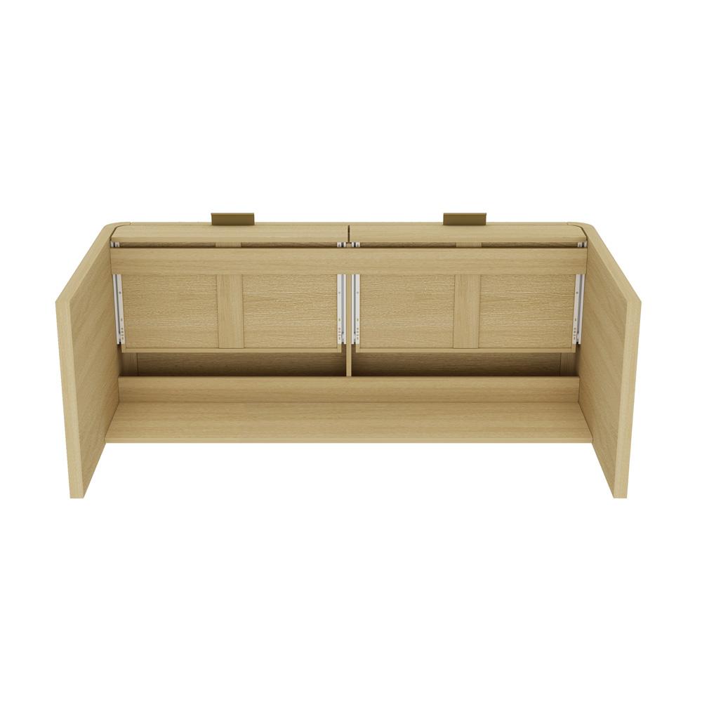 Manhattan Comfort - Grace 54 Home Office Desk with 2 Drawers in Natural Oak and Gold - DK001-GNO veiw 5