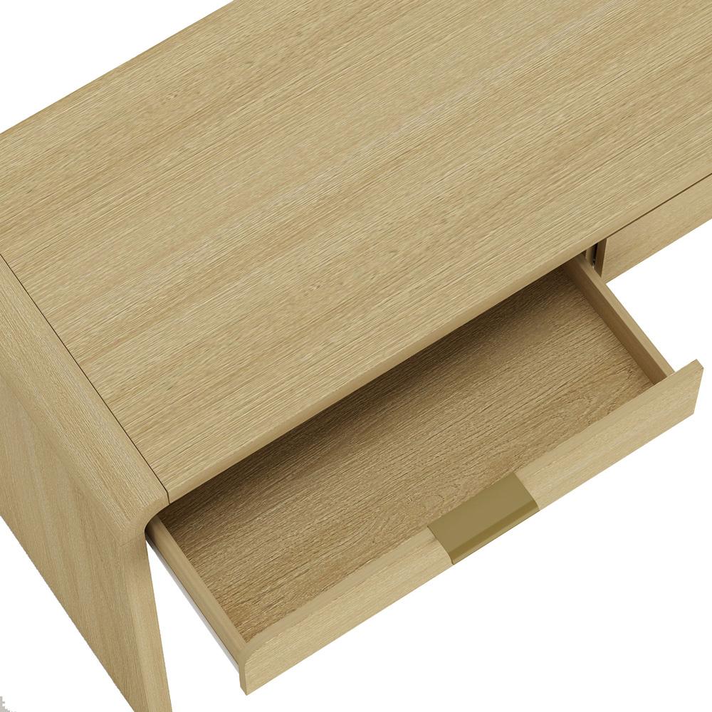 Manhattan Comfort - Grace 54 Home Office Desk with 2 Drawers in Natural Oak and Gold - DK001-GNO veiw 6