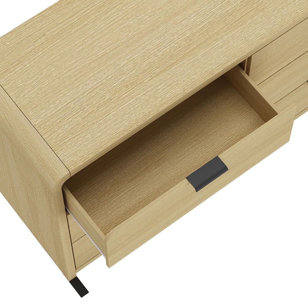 Manhattan Comfort - Grace 60 Double Dresser with 6 Drawers in Natural Oak and Black - DR009-NO veiw 7