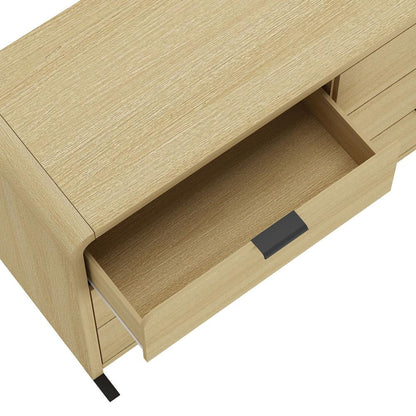 Manhattan Comfort - Grace 60 Double Dresser with 6 Drawers in Natural Oak and Black - DR009-NO veiw 7
