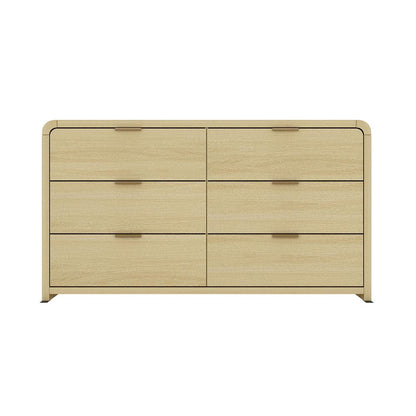Manhattan Comfort - Grace 60 Double Dresser with 6 Drawers in Natural Oak and Gold - DR009-GNO veiw 1