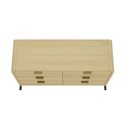 Manhattan Comfort - Grace 60 Double Dresser with 6 Drawers in Natural Oak and Gold - DR009-GNO veiw 3