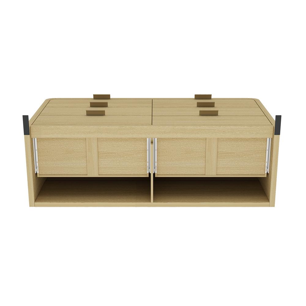 Manhattan Comfort - Grace 60 Double Dresser with 6 Drawers in Natural Oak and Gold - DR009-GNO veiw 5