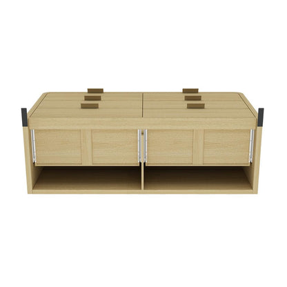 Manhattan Comfort - Grace 60 Double Dresser with 6 Drawers in Natural Oak and Gold - DR009-GNO veiw 5