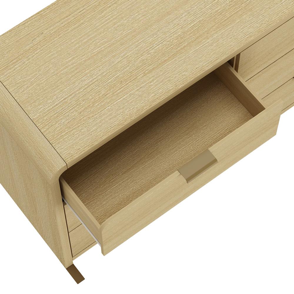 Manhattan Comfort - Grace 60 Double Dresser with 6 Drawers in Natural Oak and Gold - DR009-GNO veiw 7