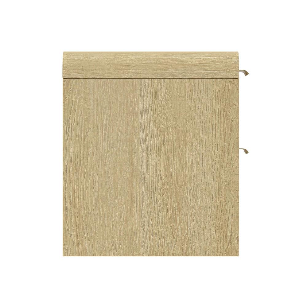Manhattan Comfort - Grace Nightstand with 2 Drawers in Natural Oak and Gold - NS007-GNO veiw 4