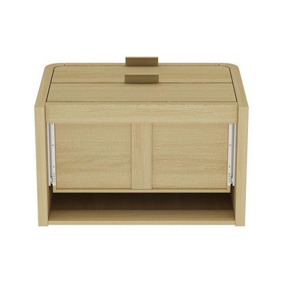 Manhattan Comfort - Grace Nightstand with 2 Drawers in Natural Oak and Gold - NS007-GNO veiw 5