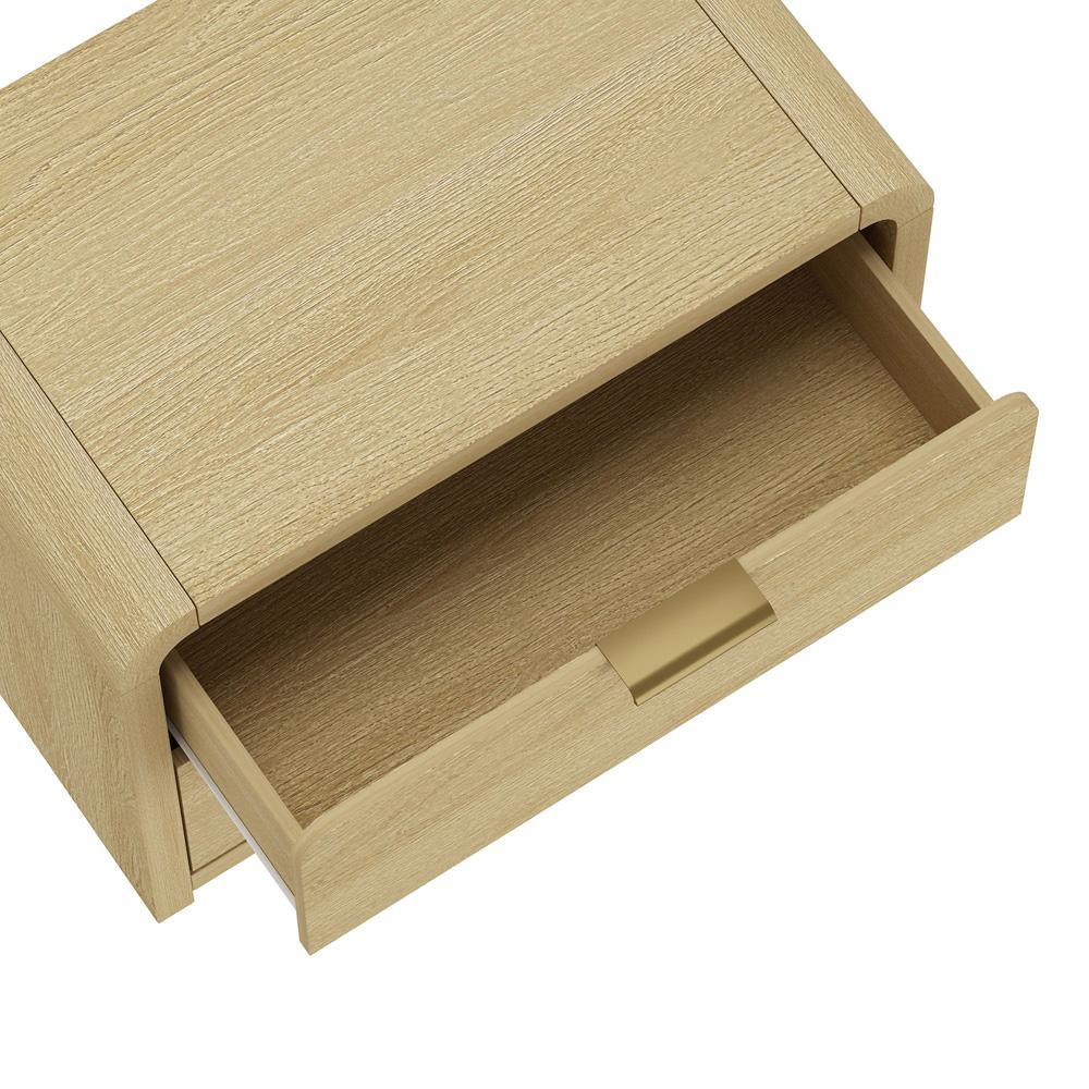 Manhattan Comfort - Grace Nightstand with 2 Drawers in Natural Oak and Gold - NS007-GNO veiw 7