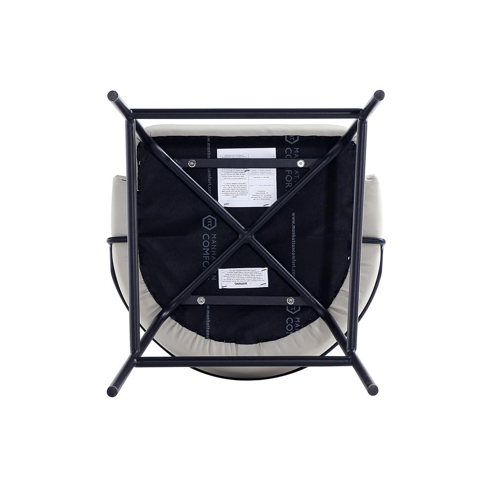 Manhattan Comfort - Gracie Leatherette Barstool with Steel Legs in Stone and Black - Set of 2 - 2-BS022-BST veiw 6