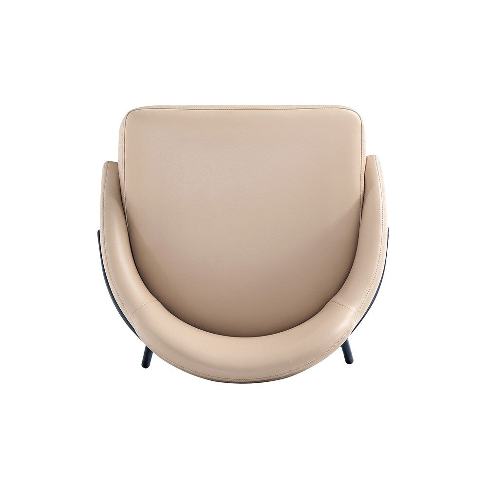 Manhattan Comfort - Gracie Leatherette Barstool with Steel Legs in Tan and Black - Set of 2 - 2-BS022-BTN veiw 5