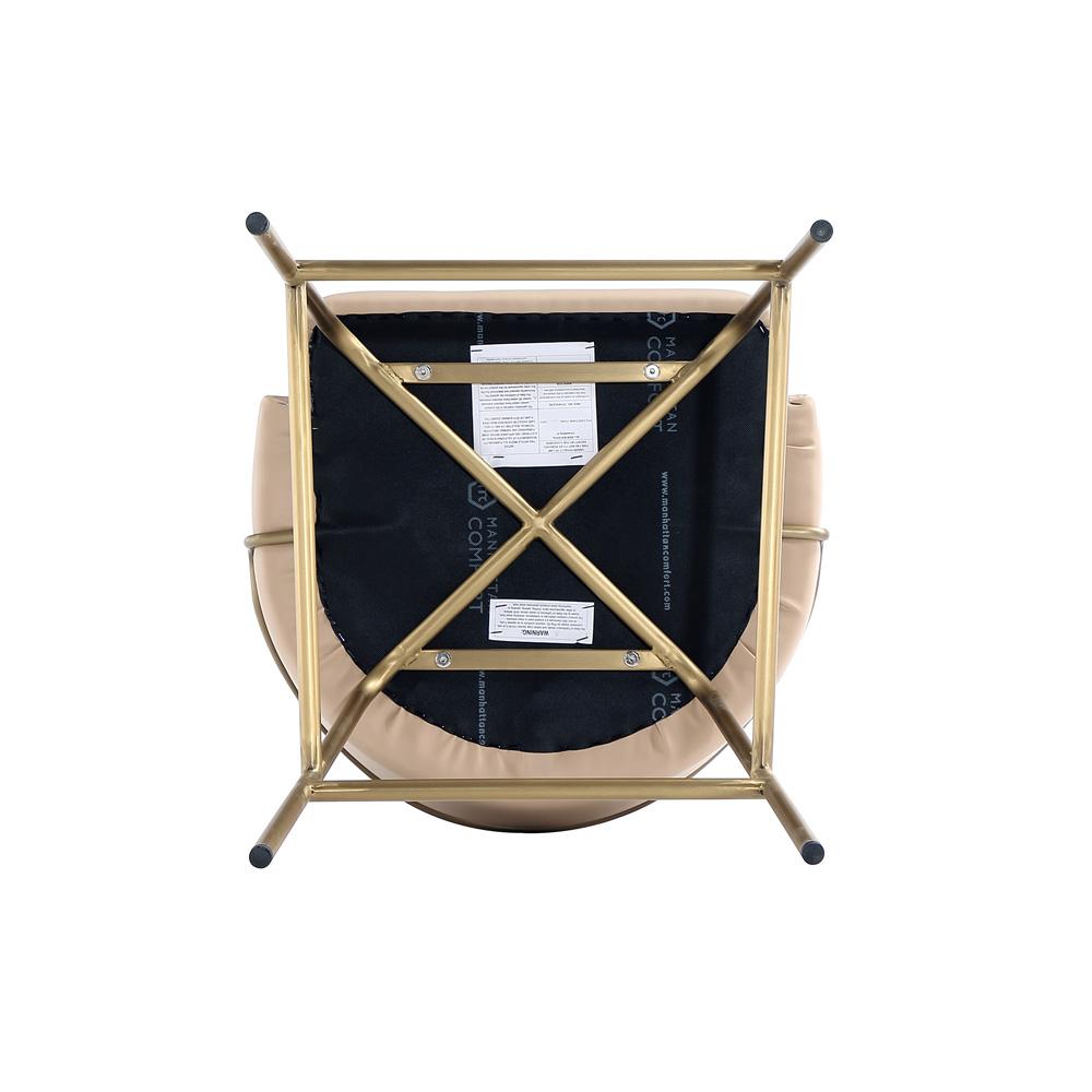 Manhattan Comfort - Gracie Leatherette Barstool with Steel Legs in Tan and Gold - Set of 2 - 2-BS022-GTN veiw 6