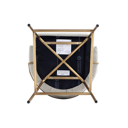 Manhattan Comfort - Gracie Leatherette Barstool with Steel Legs in Stone and Gold - Set of 3 - 3-BS022-GST veiw 6