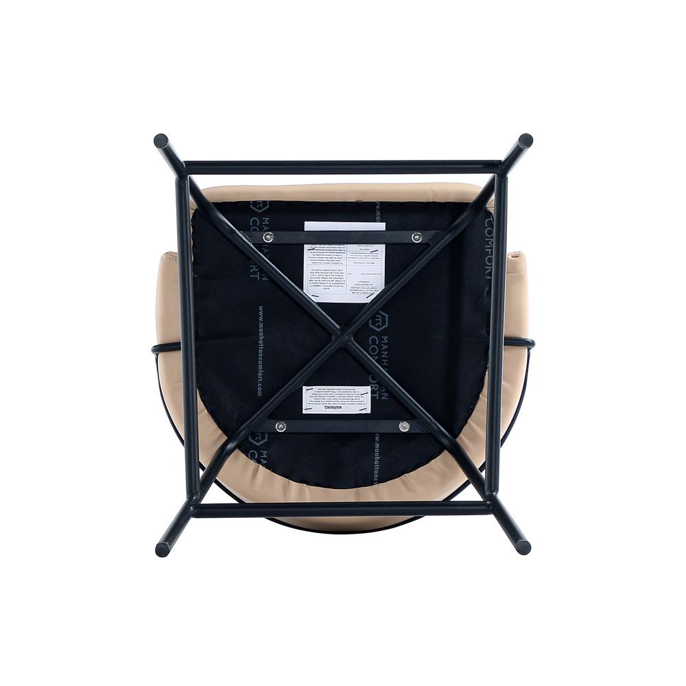 Manhattan Comfort - Gracie Leatherette Barstool with Steel Legs in Tan and Black - Set of 3 - 3-BS022-BTN veiw 6