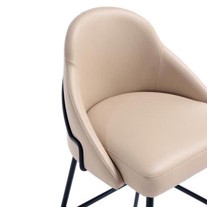 Manhattan Comfort - Gracie Leatherette Barstool with Steel Legs in Tan and Black - Set of 3 - 3-BS022-BTN veiw 7