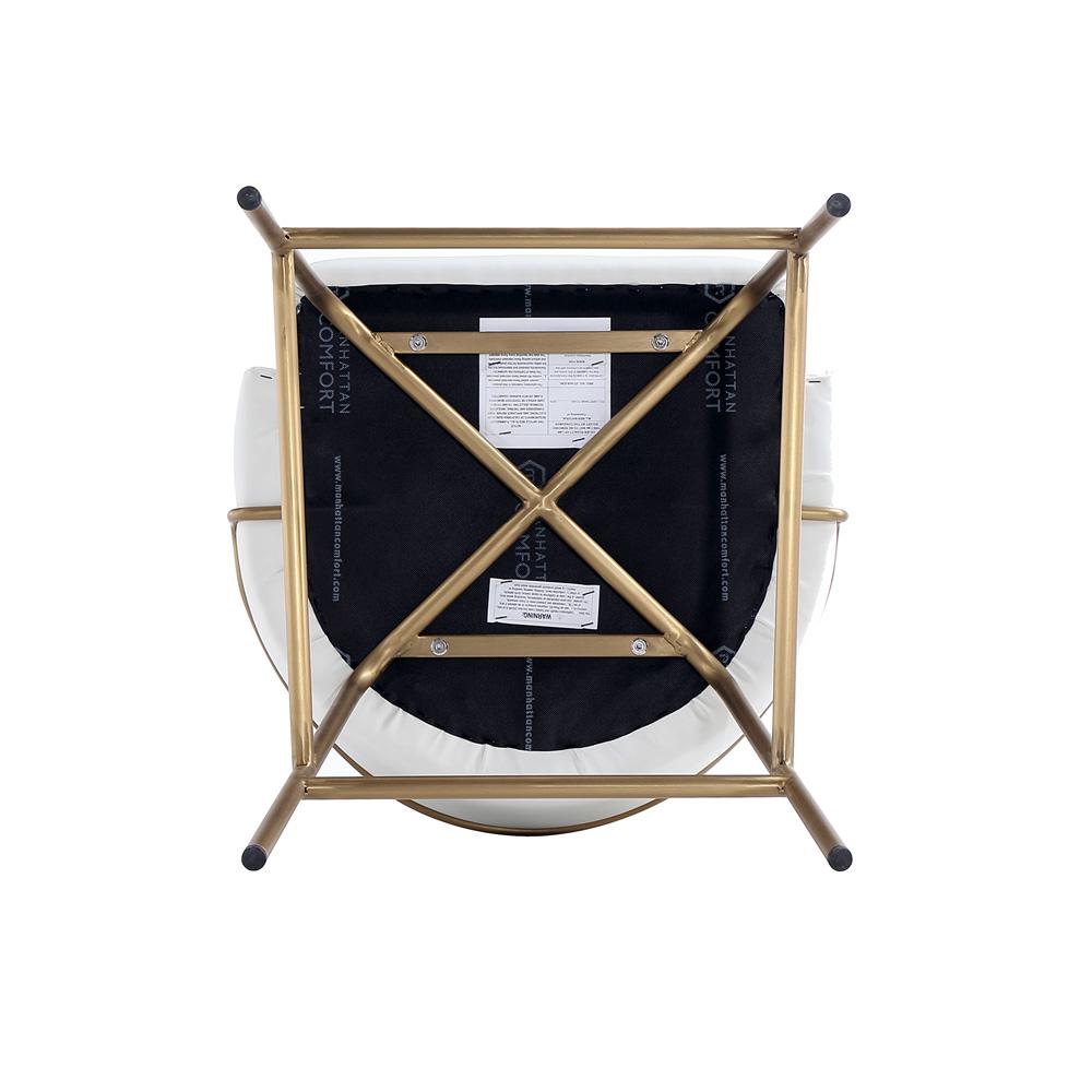 Manhattan Comfort - Gracie Leatherette Barstool with Steel Legs in White and Gold - Set of 3 - 3-BS022-GWH veiw 6