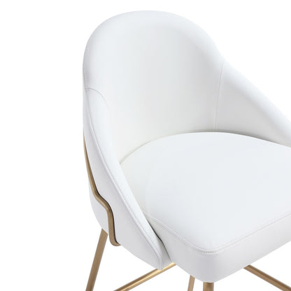 Manhattan Comfort - Gracie Leatherette Barstool with Steel Legs in White and Gold - Set of 3 - 3-BS022-GWH veiw 7