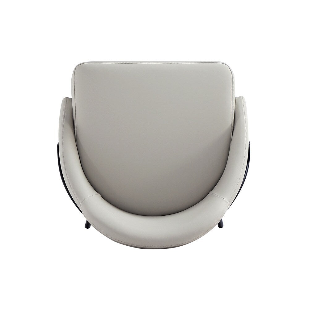 Manhattan Comfort - Gracie Leatherette Barstool with Steel Legs in Stone and Black - BS022-BST veiw 5