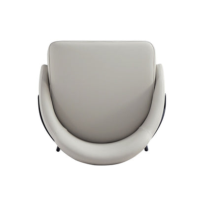 Manhattan Comfort - Gracie Leatherette Barstool with Steel Legs in Stone and Black - BS022-BST veiw 5