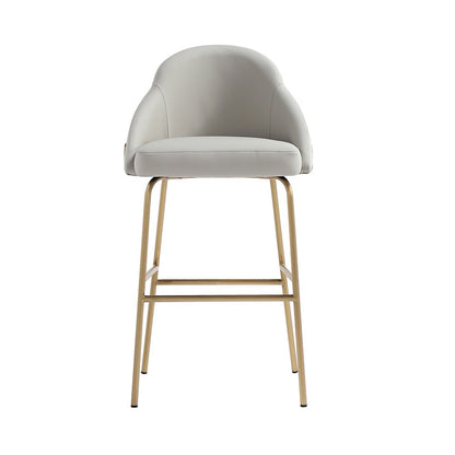 Manhattan Comfort - Gracie Leatherette Barstool with Steel Legs in Stone and Gold - BS022-GST veiw 1