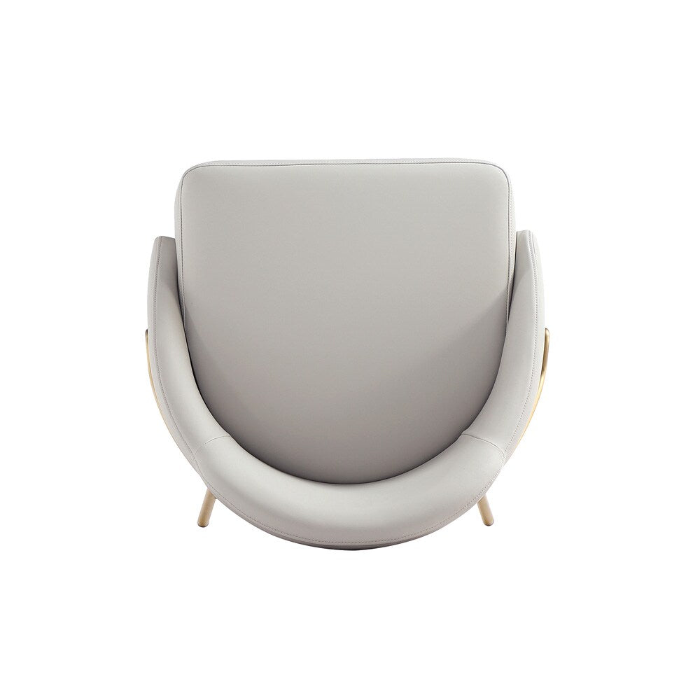 Manhattan Comfort - Gracie Leatherette Barstool with Steel Legs in Stone and Gold - BS022-GST veiw 5