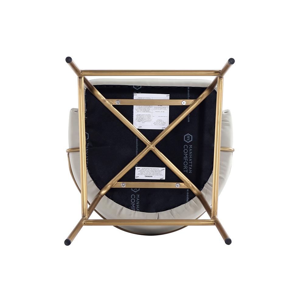Manhattan Comfort - Gracie Leatherette Barstool with Steel Legs in Stone and Gold - BS022-GST veiw 6