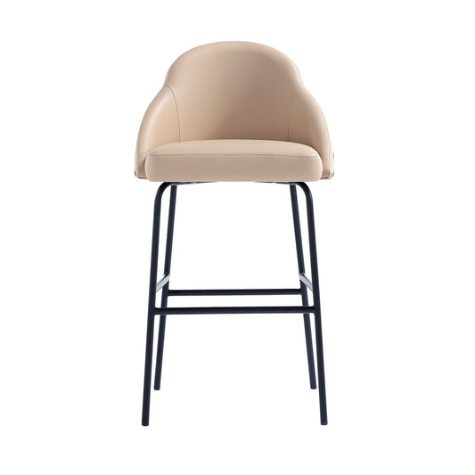 Manhattan Comfort - Gracie Leatherette Barstool with Steel Legs in Tan and Black - BS022-BTN veiw 1