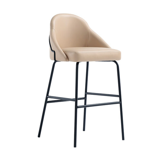 Manhattan Comfort - Gracie Leatherette Barstool with Steel Legs in Tan and Black - BS022-BTN veiw 2