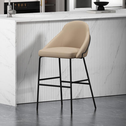 Manhattan Comfort - Gracie Leatherette Barstool with Steel Legs in Tan and Black - BS022-BTN veiw 8