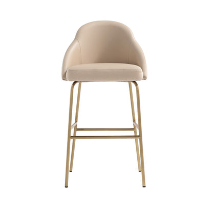Manhattan Comfort - Gracie Leatherette Barstool with Steel Legs in Tan and Gold - BS022-GTN veiw 1
