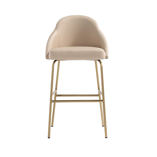 Manhattan Comfort - Gracie Leatherette Barstool with Steel Legs in Tan and Gold - BS022-GTN veiw 1