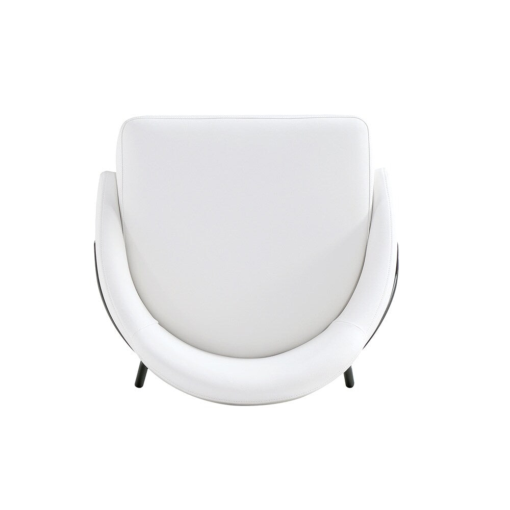 Manhattan Comfort - Gracie Leatherette Barstool with Steel Legs in White and Black - BS022-BWH veiw 5