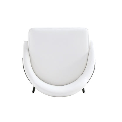 Manhattan Comfort - Gracie Leatherette Barstool with Steel Legs in White and Black - BS022-BWH veiw 5