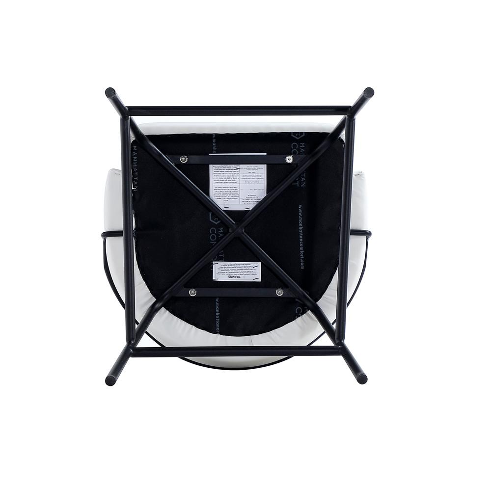Manhattan Comfort - Gracie Leatherette Barstool with Steel Legs in White and Black - BS022-BWH veiw 6