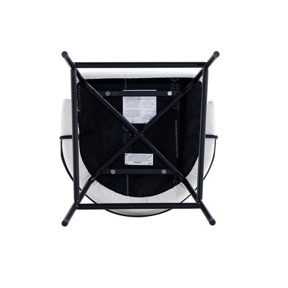 Manhattan Comfort - Gracie Leatherette Barstool with Steel Legs in White and Black - BS022-BWH veiw 6