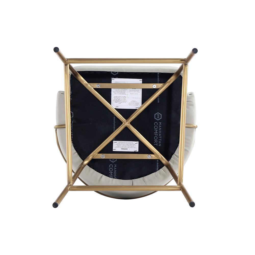 Manhattan Comfort - Gracie Leatherette Counter Stool with Steel Legs in Stone and Gold - Set of 2 - 2-CS019-GST veiw 6